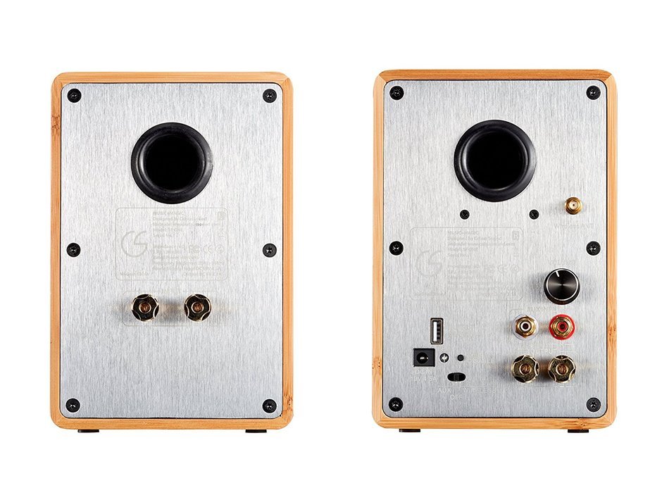 Celsus Sound SP-One active wireless bookshelf speaker with premium bamboo cabinet and carbon fiber speaker N2