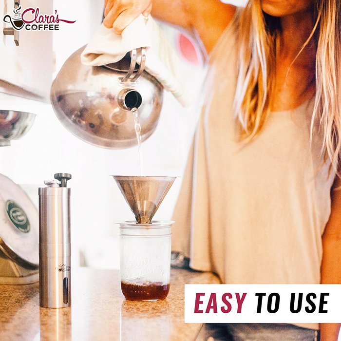 Pour Over Coffee Filter Dripper -- The Stainless Steel Designed Cone Drip Brewer Has A Double Mesh Metal Filter... N8
