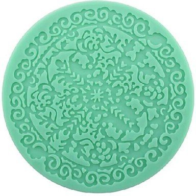 Y&XL&H Lace Fondant Cake Chocolate Resin Clay Candy Silicone Mold, L12.6cmW12.6cmH0.4cm