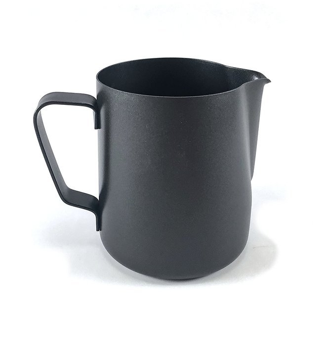 Coffee Nebula Stainless Steel Non-Stick Professional Milk Frothing & Steaming Pitcher/Cup (20oz (600ml), Black) N8