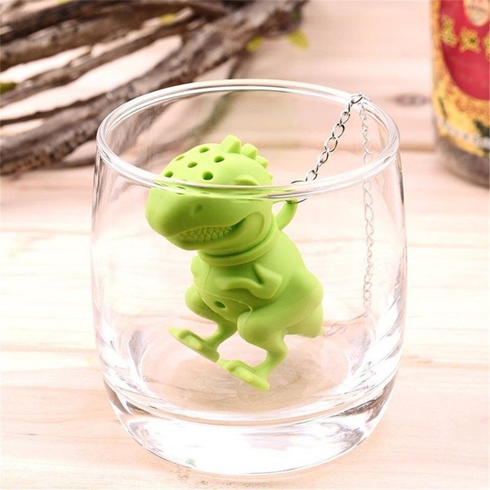 MAXGOODS Fine Green Silicone Dinosaur Tea Infuser Strainer Filter N4