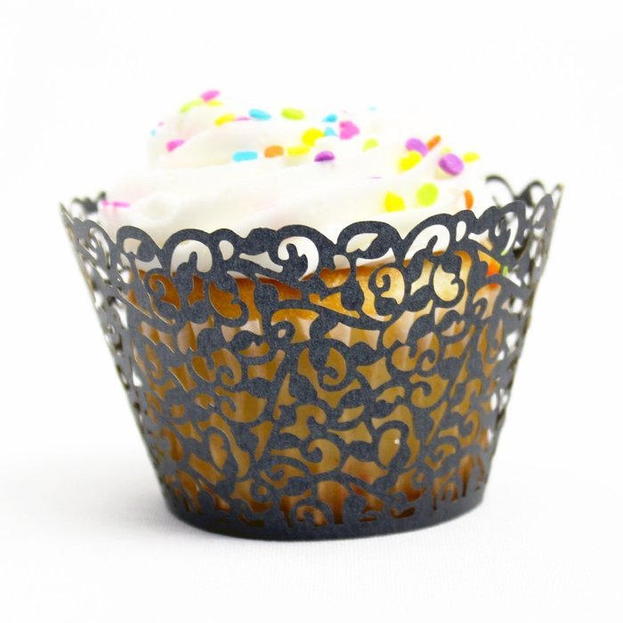Craft Clouds - Filigree Vine Cupcake Wrappers (White) N11