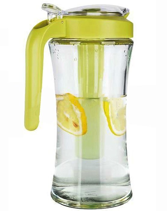 1000ml Glass Cooling Ice/Fruit Tube Pitcher / Drip-Free Carafe Plastic Cooling Tube / Non-Diluting Cooling Ice...