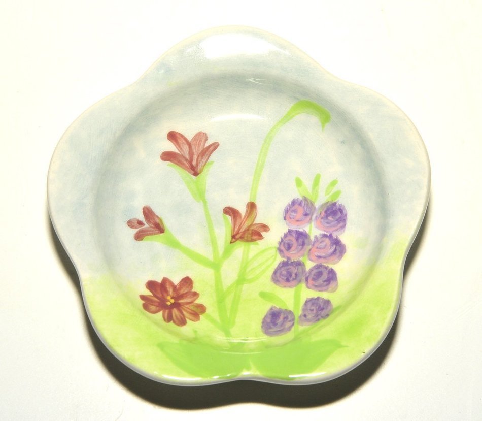 Hues & Brews Ceramic Handpainted Floral Tranquilitea Tea Bag Holder Set (6)