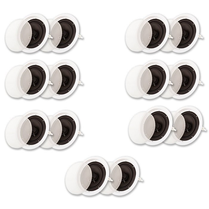 Acoustic Audio SP8c In Ceiling 8" Speaker 7 Pair Pack 2 Way Home 4200 Watt SP8c-7PR