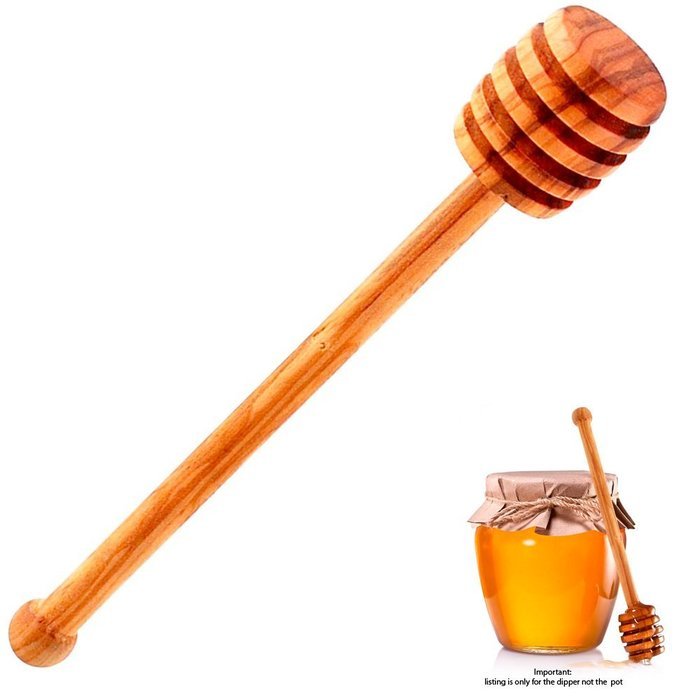 Eddingtons Italian Olive Wood Honey Dipper 6" Stick Spoon Dip Drizzler Server !! N4