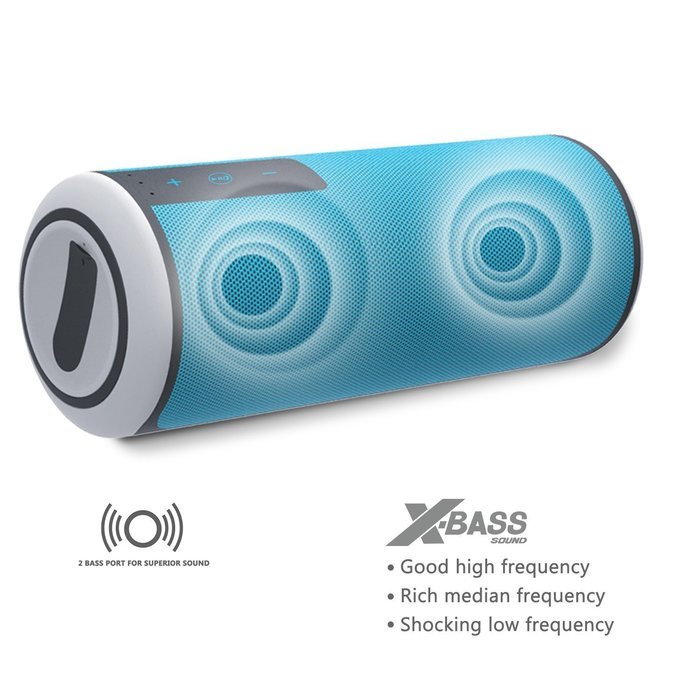 Trendwoo Portable Waterproof Bluetooth Speaker with 12W Loudspeaker with Super Bass 15 Hours Playtime for iPhone... N5