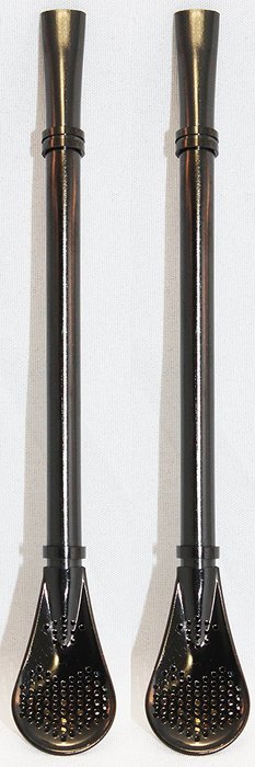 2 Yerba Supply Yerba Mate Tea Bombilla Gourd Drinking Straws Filtered (Rose Gold) N4
