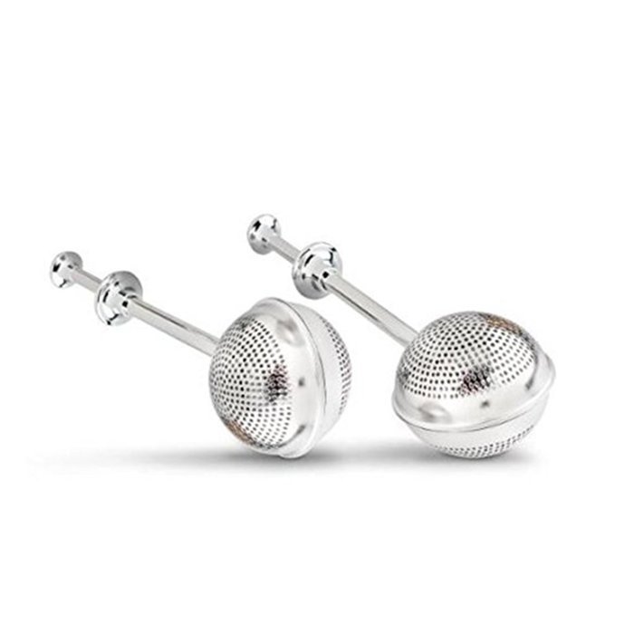 PIXNOR Tea Infuser - 2pcs Stainless Steel Loose Leaf Tea Strainers Long Handle Tea Infuser Strainer (Silver)