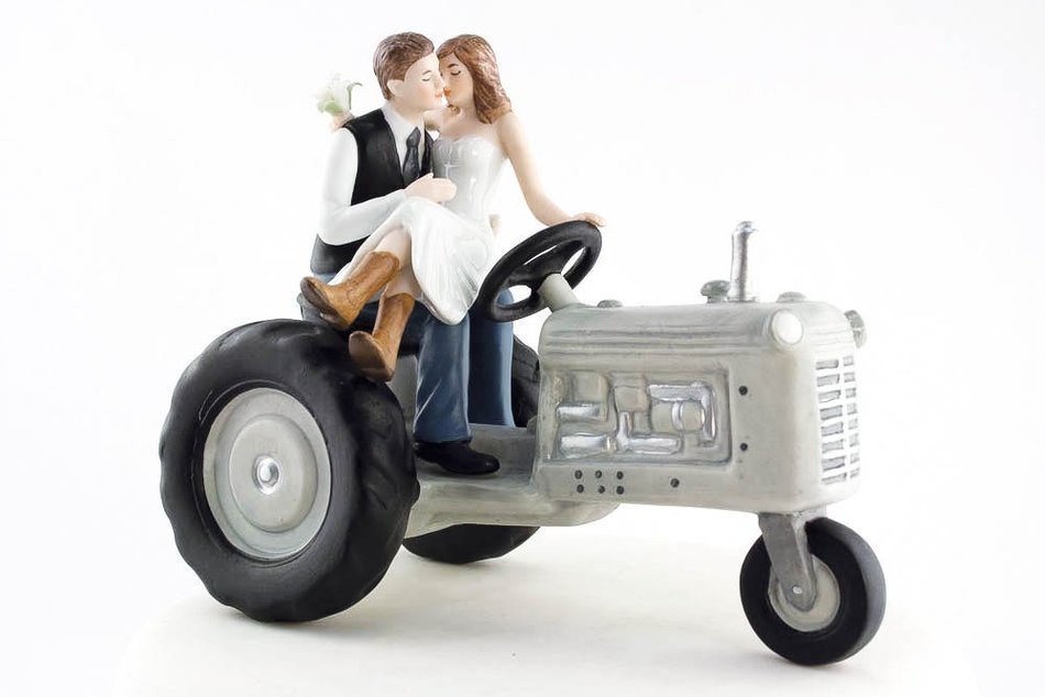 Tractor Western Wedding Cake Topper N2