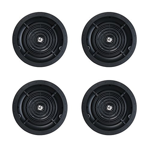 SpeakerCraft Profile CRS8 Three 8-Inch In-Ceiling Speaker &ndash; Contractor Pack &ndash; 4 Pack (Black)