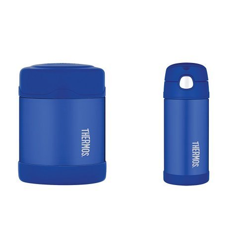 Thermos Funtainer 10 Ounce Food Jar, Blue and Thermos Funtainer 12 Ounce Bottle, Blue Bundle