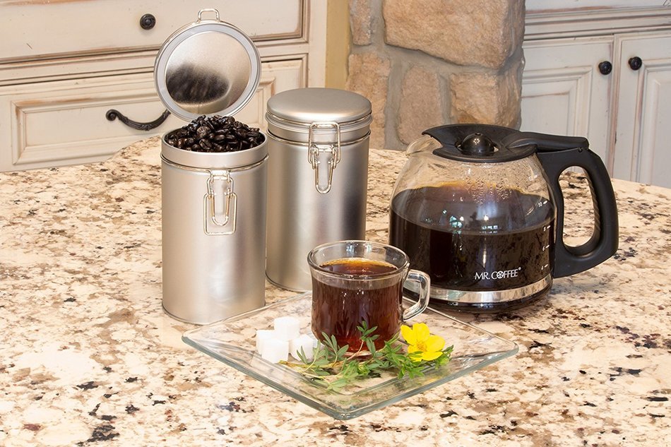 PureTea Latching Tea Tin, Tea Canister, Spice Storage Tins, Coffee Canister, Loose Leaf Tea, Stainless Steel Canister... N8