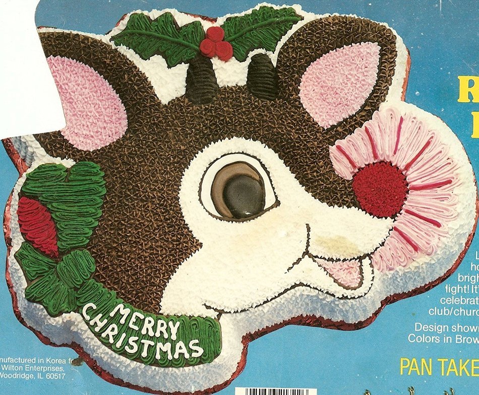 Wilton Rudolph the Red Nosed Reindeer Christmas Holiday Cake Pan (502-3347, 1981)