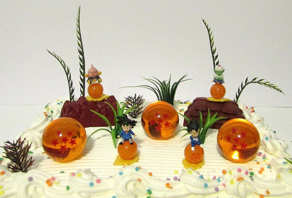 Dragon Ball Z Birthday Cake Topper Set Featuring Dragon Ball Z Characters and Themed Decorative Accessories N4