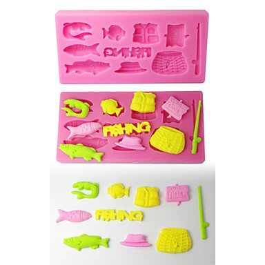 Y&XL&H Silicone Mold Fishing Tools Cake Design Moulds N2
