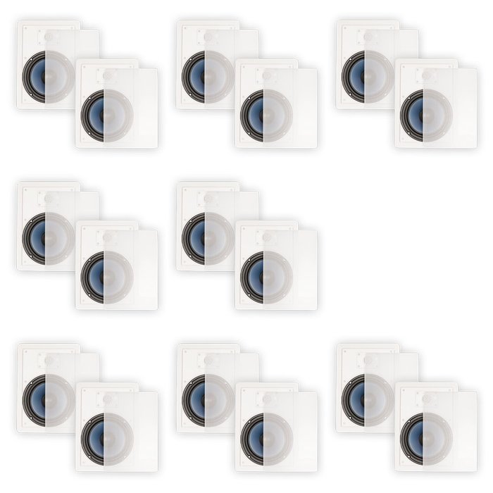 Blue Octave LW82 In Wall 8" Speakers Home Theater Surround Sound 2-Way 8 Pair Pack
