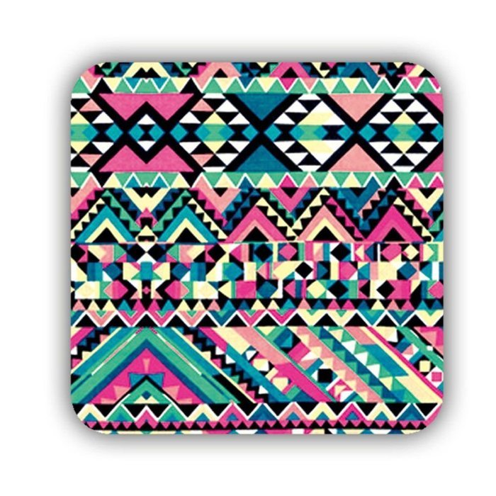 Generic Kawaii Mdf Design With Aztec Tribal Pattern Coaster N6