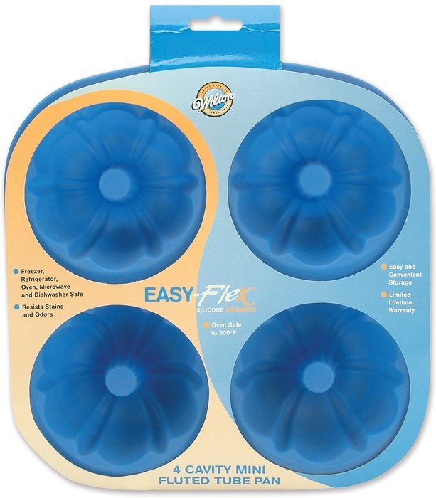 Wilton 2105-4827 Easy Flex Silicone 4-Cavity Mini Fluted Tube
