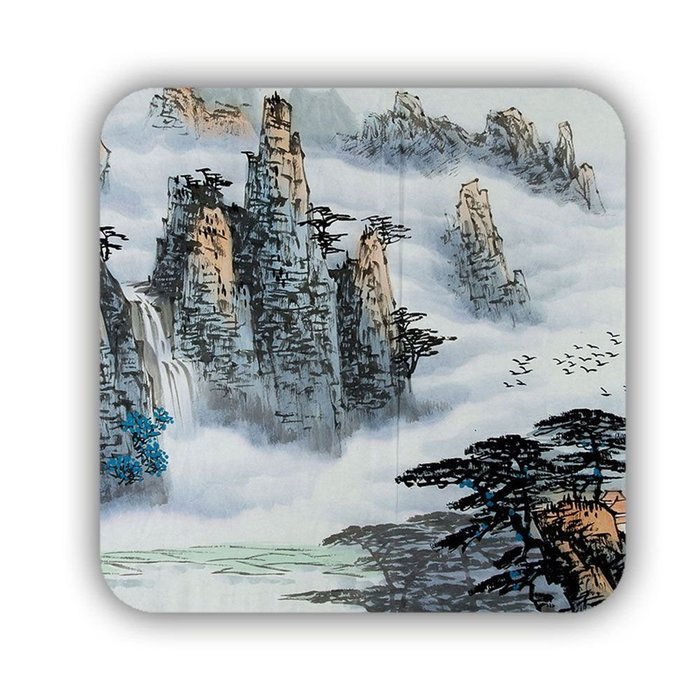 Generic Great Made By Mdf Design With Asian Chinese Painting 2 Cup Coaster N7