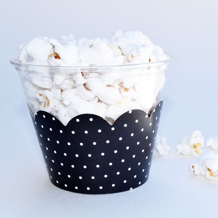 Black and White Wedding Cupcake Wrappers, Polka Dot, Filigree, Confetti Couture Party Supplies, 36 N7