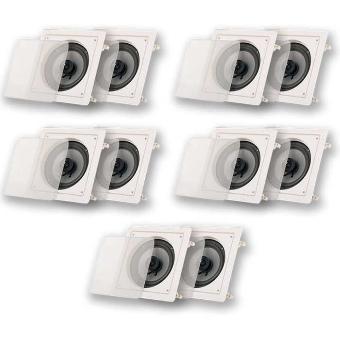 Acoustic Audio CS-I62S-5PR 250 Watt 6.5" 2-Way Home Theater In-Wall/Ceiling Speakers (5-Pair)