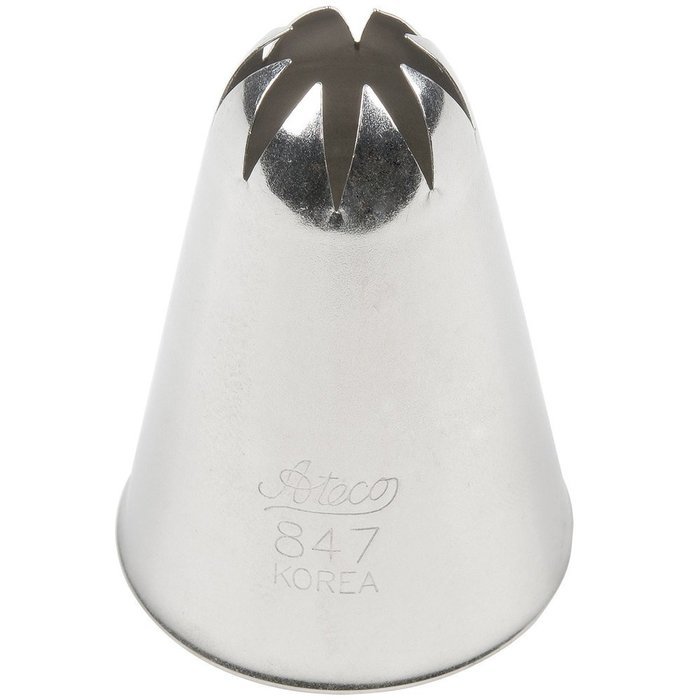 Ateco # 847 - Closed Star Pastry Tip .56'' Opening Diameter- Stainless Steel