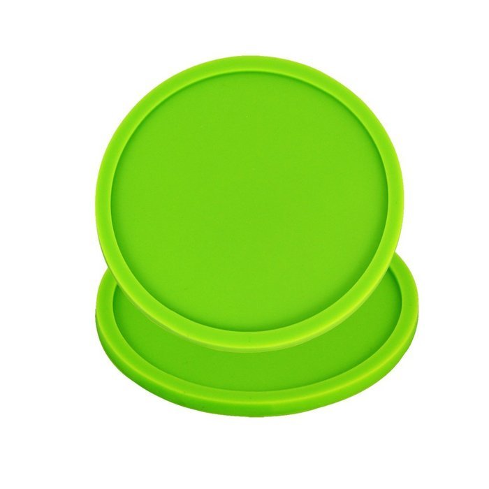 Fu Store Rubber Silicone Drink Coasters (Set of 2 Pieces), Black N5