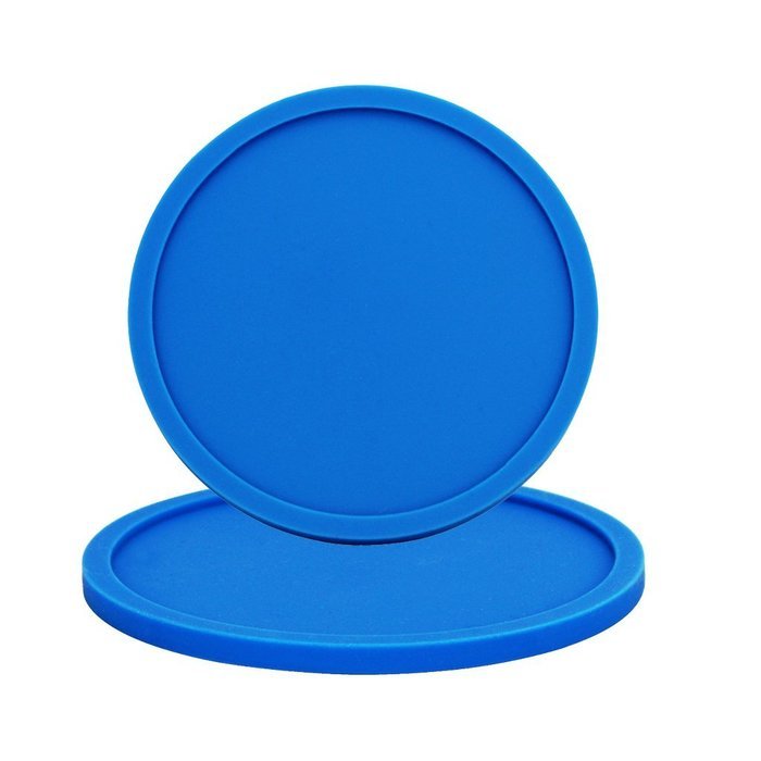Fu Store Rubber Silicone Drink Coasters (Set of 2 Pieces), Black N8