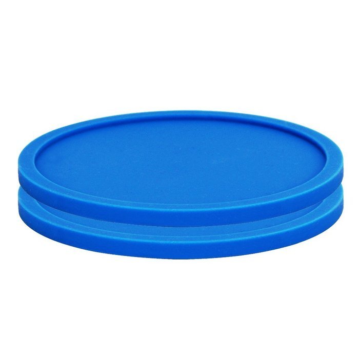 Fu Store Rubber Silicone Drink Coasters (Set of 2 Pieces), Black N9