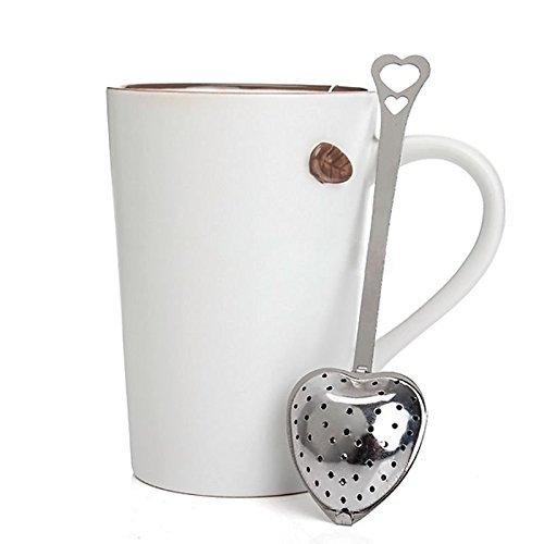 Ainest 1x Heart Shape Stainless Steel Tea Infuser Spoon Strainer Steeper Handle Shower N4