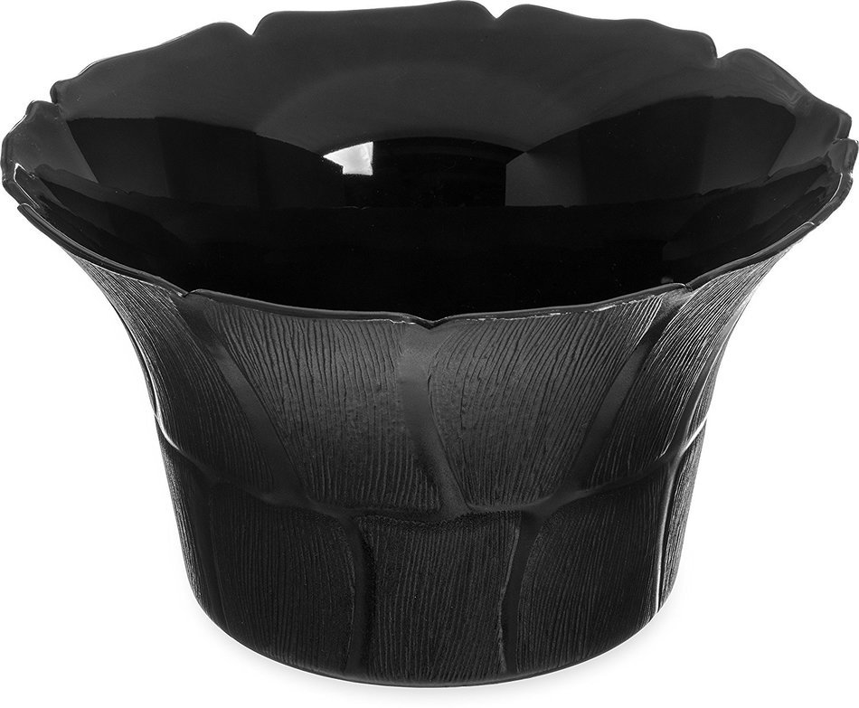 Carlisle 693103 Petal Mist Polycarbonate Bell Bowl, 3.4 qt. Capacity, 9.75 x 5.62", Black (Case of 4)