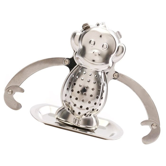 Mesh Filter - TOOGOO(R)Mesh Loose Tea Leaf Infuser Tray Strainer Filter Herb Diffuser Stainless Steel Shape:Monkey N3