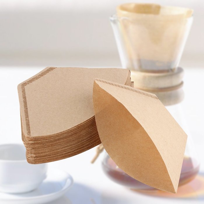 200Pcs Unbleached Coffee Filter Papers Cones Cups Brewer Espresso Strainer Dripper Natural Brown N7