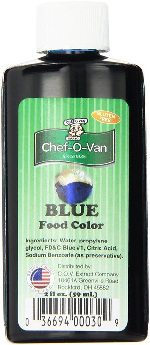 Chef-O-Van Food Coloring, Blue, 2 Ounce N2
