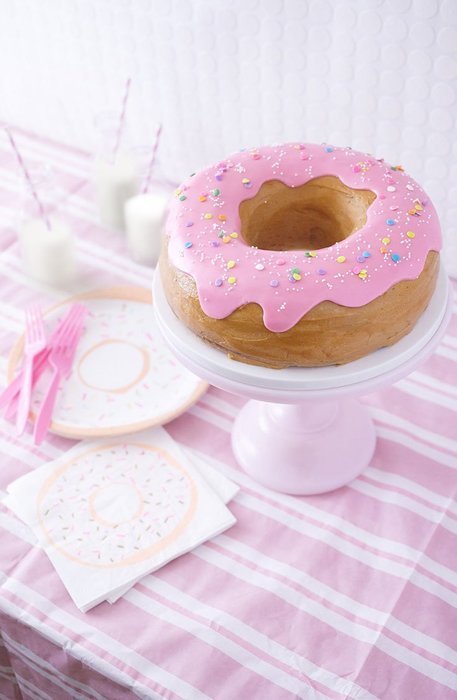 Giant Donut Cake Pan Kit - Includes 10" Donut Pan, Fondant, Sprinkles, Instructions N2