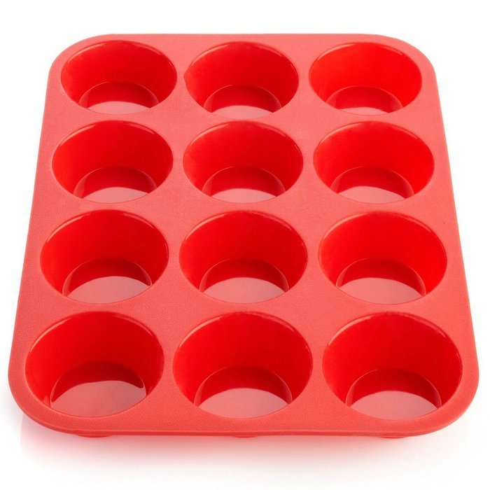 Cool-Shop Silicone Muffin & Cupcake Baking Pan / Non - Stick / Dishwasher - Microwave Safe(12 cup) N2