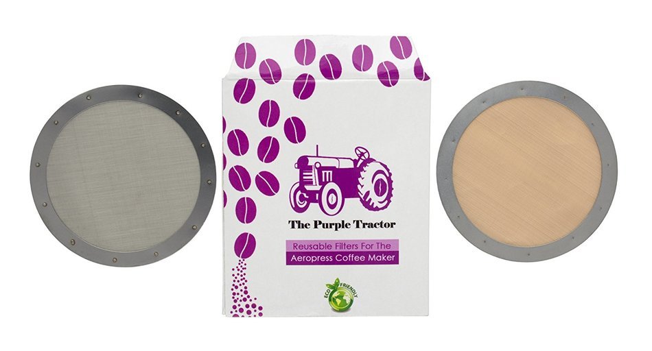 The Purple Tractor's Filter Set For Use With The AeroPress Coffee Maker - 2 Stainless Steel Precision Fit Reusable... N9