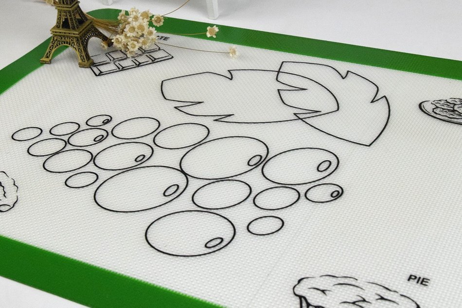 Homankit Silicone Baking Mat - 11 5/8" x 16 1/2" Non Stick Silicon Liner for Bake Pans & Rolling - Unique Design... N6