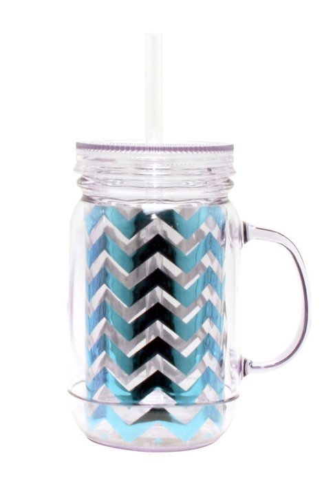 Eco one Mason Jar with seal Lid, 20-Ounce, Metallic Silver N4