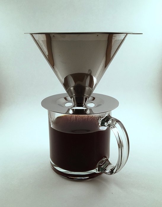 GBA Pour Over Coffee Dripper - Stainless Steel Reusable Pour-Over Coffee Filter N5