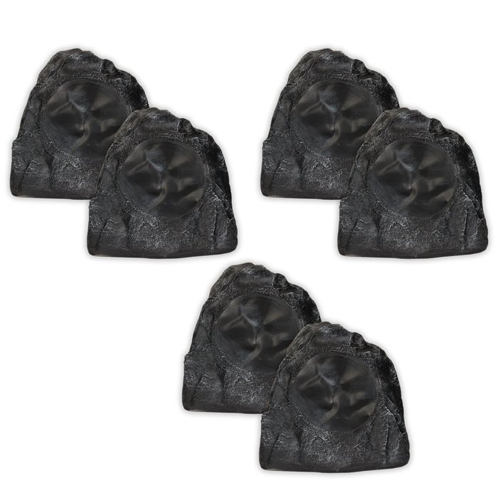 Acoustic Audio G8RS Granite 8" Rock Speaker 3 Pair Pack Outdoor Weatherproof Speakers