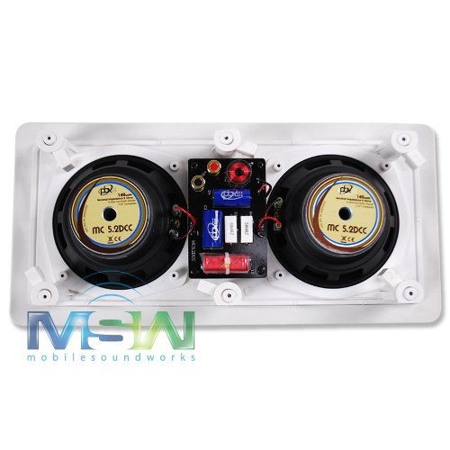 PBX (PowerBass) Home Audio MC-5.2DCC Dual 5-1/4" M-Series Integra Cinema 2-Way In-Wall Center Channel Speaker N5