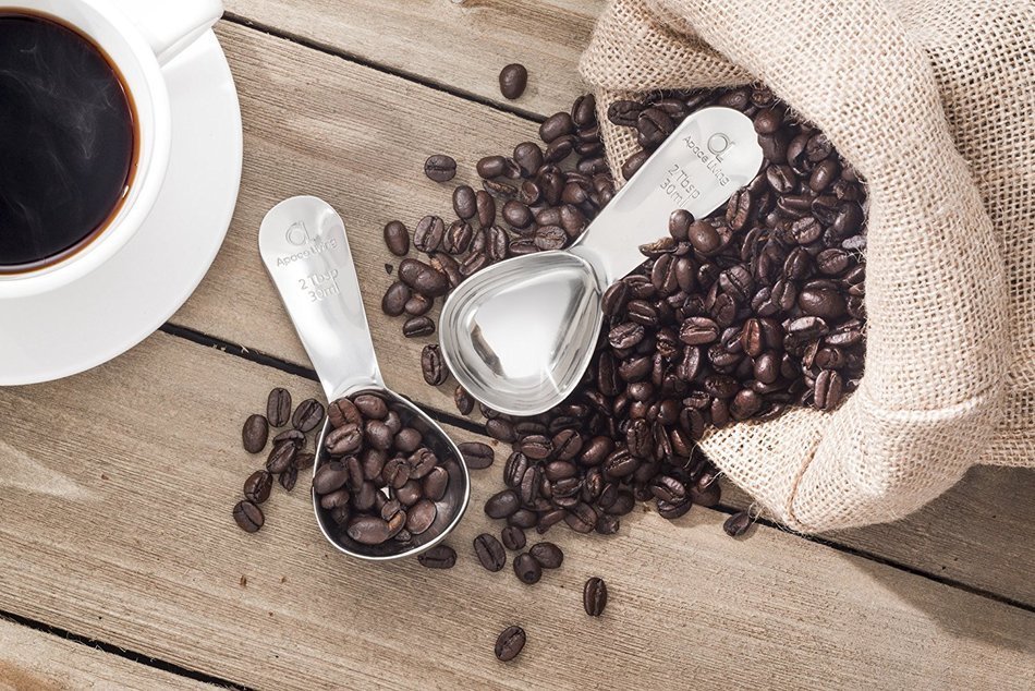 Premium Coffee Scoop (Set of 2) - 2 Tablespoon (Tbsp) - The Best Stainless Steel Measuring Spoons for Coffee,... N8