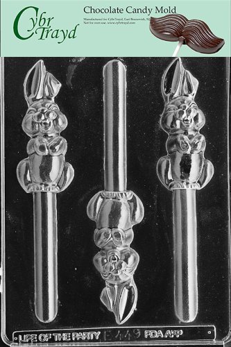 Cybrtrayd E449 Bunny Pretzel Chocolate/Candy Mold with Exclusive Cybrtrayd Copyrighted Chocolate Molding Instructions