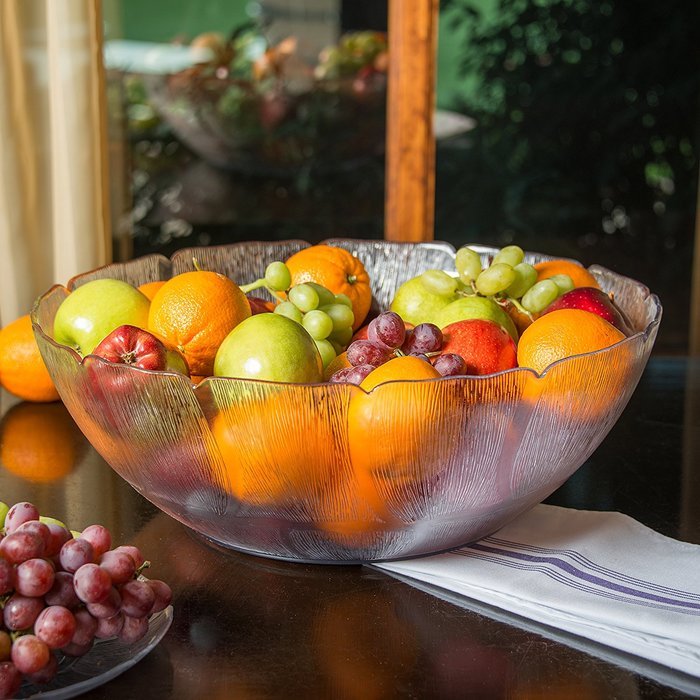 Carlisle 691907 Petal Mist Polycarbonate Bowl, 17.2 qt. Capacity, 18 x 6.25", Clear (Case of 4)
