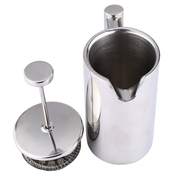 Cafetiere 350ML Stainless Steel Insulated Press Coffee Tea Maker with Filter Double Wall N2