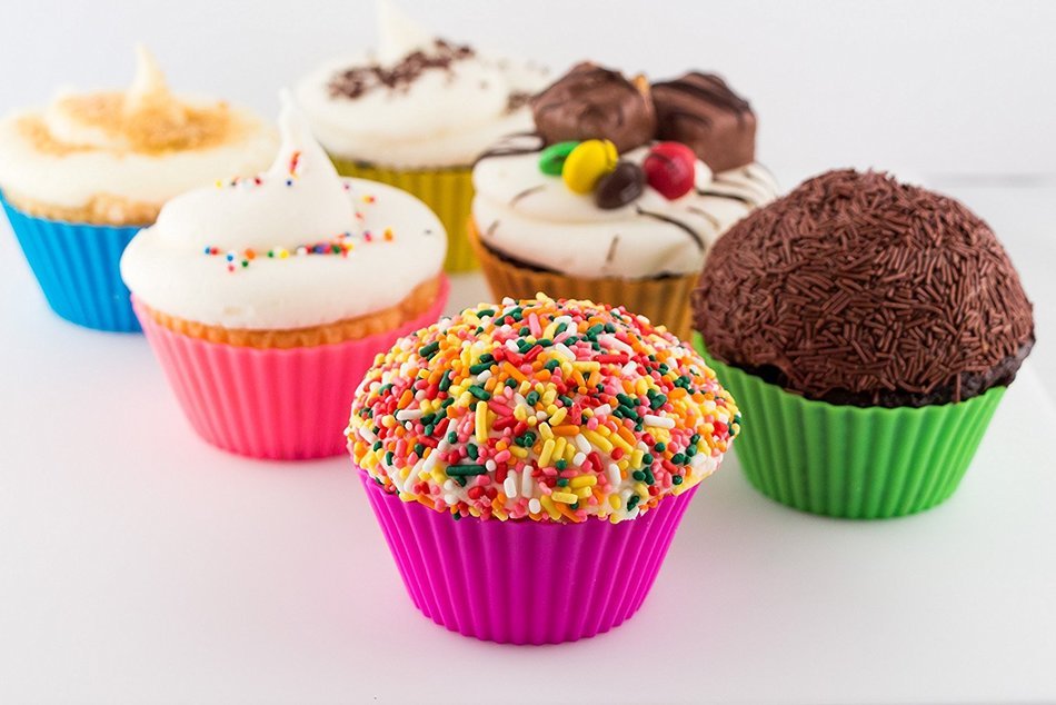 Silicone Baking Cups / Mold Cupcake / muffin Set - Premium Quality - Non-Stick - Best 12 Cupcake Liners Includes... N3