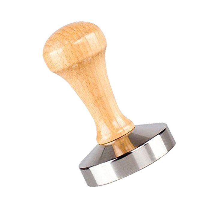 Premium Stainless Steel Ground Coffee Tamper with Rosewood Handle, 58mm base N2