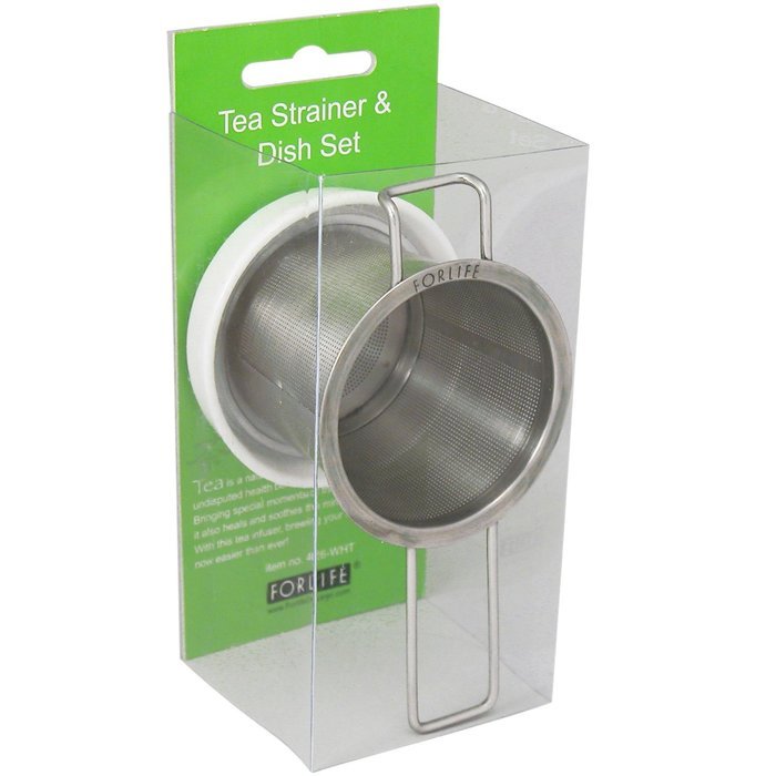 FORLIFE Extra-fine Tea Infuser and Porcelain Dish Set N3